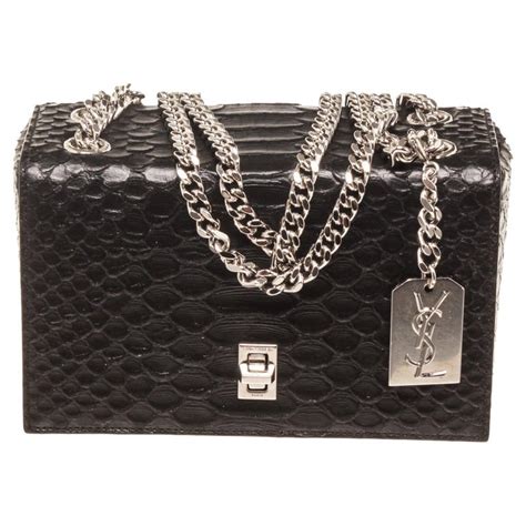 ysl black python bag